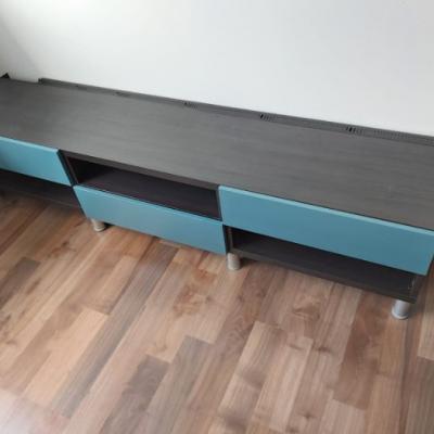 Sideboard schwarz/blaugrün - thumb