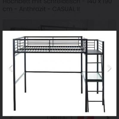 Hochbett Metall 140/190 cm - thumb