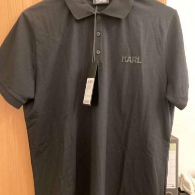 KARL LAGERFELD Herren Polo-Shirt Schwarz Größe: L - thumb