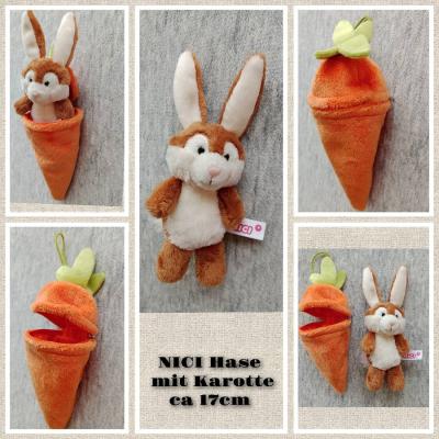 NICI Stofftier kleiner Hase mit Karotte, FIXPREIS 10€/NUR SELBSTABHOLU - thumb