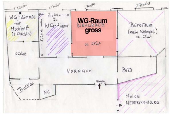 2 WG-Räume in heller zentraler Lage (U6 Josefstädt