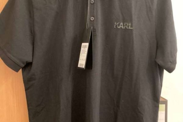 KARL LAGERFELD Herren Polo-Shirt Schwarz Größe: L