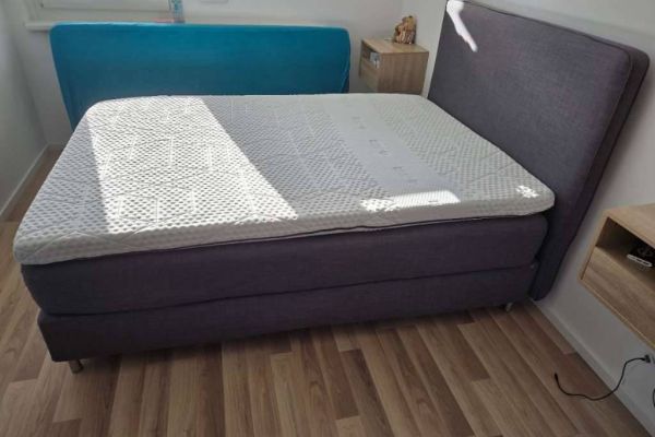 Premium Boxspringbett 140x200cm inkl. Emma Diamond Degree Topper DUNVI
