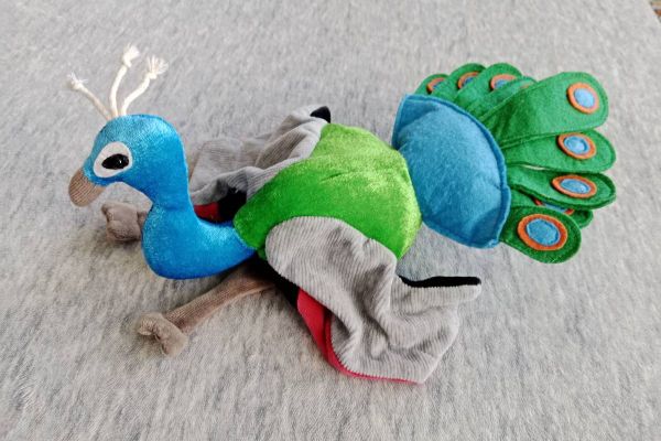 Handpuppe Pfau, FIXPREIS 10€ /NUR SELBSTABHOLUNG,23 Bez. KEIN Versand!