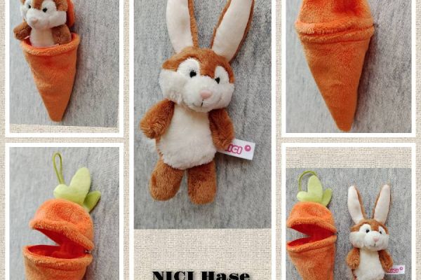 NICI Stofftier kleiner Hase mit Karotte, FIXPREIS 10€/NUR SELBSTABHOLU