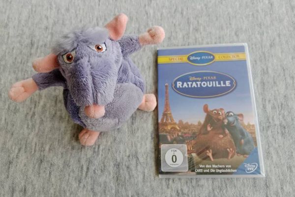 Set, neue Dvd Ratatouille mit Stofftier Maus Remy ca 19cm,FIXPREIS 12€