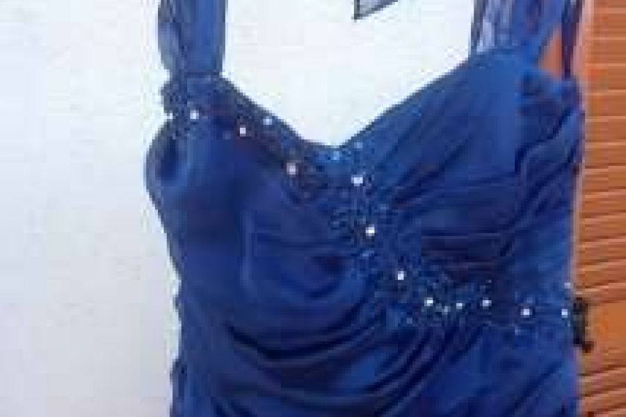 blaues Ballkleid - einmal getragen - Bild 2