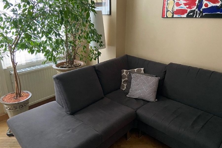 Großes Sofa/L-Form in Schokobraun, 100 EUR - Bild 1