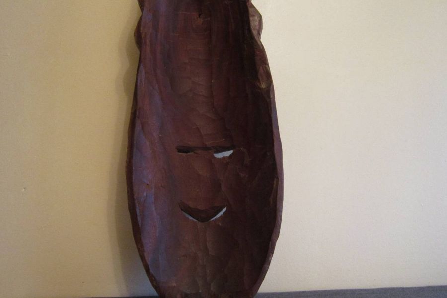 Afrikanische Holzschnitzkunst - Wandmaske - Holz - schwer - massiv - Bild 4