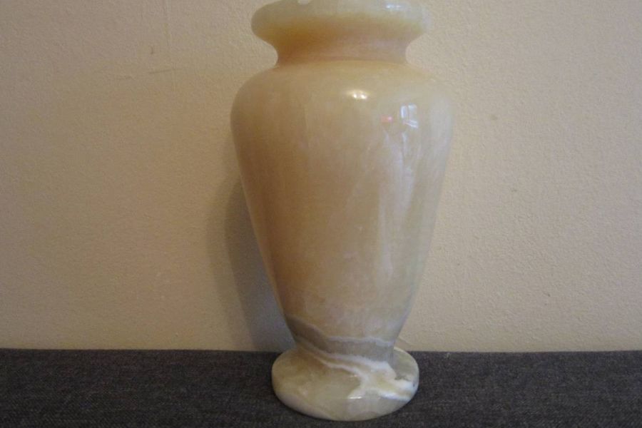 Schöne massive Onyx Vase - Naturstein - Marmor - Höhe: 17cm - Bild 1