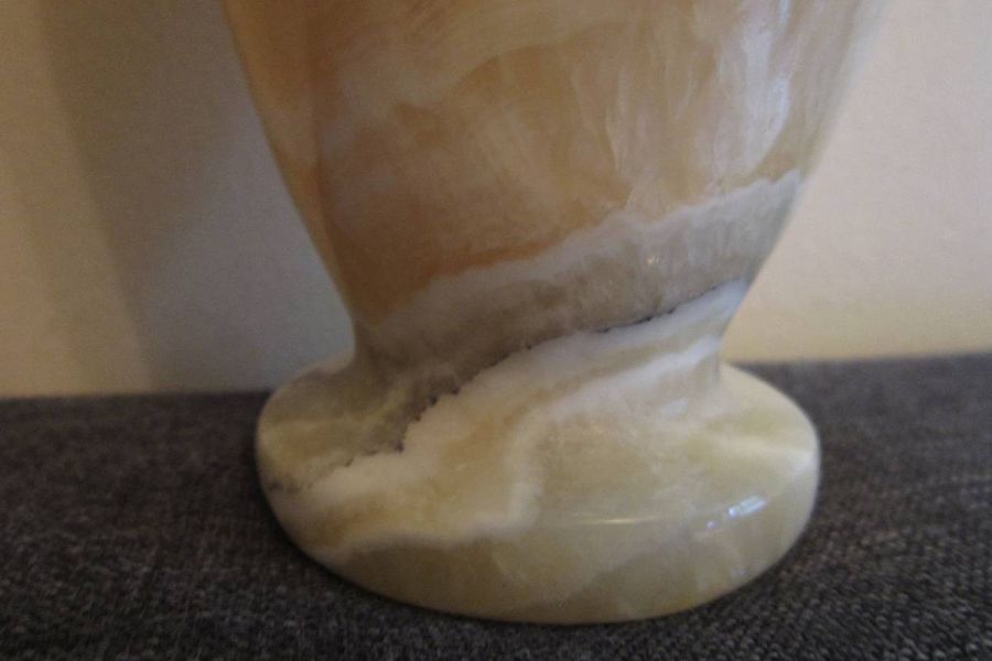 Schöne massive Onyx Vase - Naturstein - Marmor - Höhe: 17cm - Bild 3