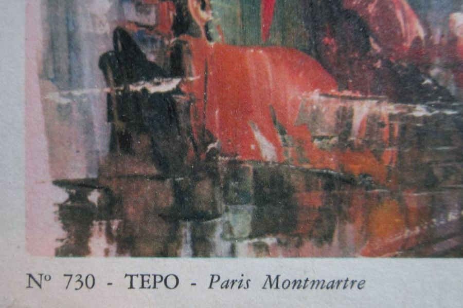 Älterer Kunstdruck von Tepo - Paris Montmartre oder Vue de Paris - Bild 3