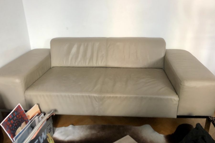 Ledersofa beige - Bild 1