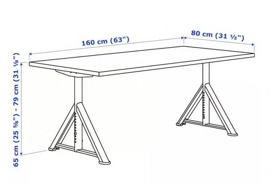 Schreibtisch Ikea IDÅSEN - 160x80cm - Bild 3