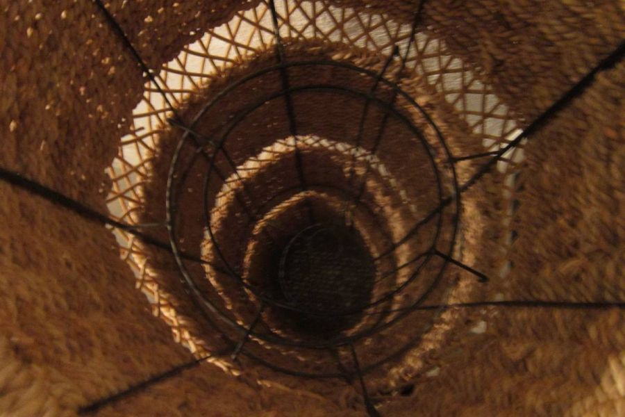 Großer Ethno Lampenschirm - Säulenlampe - Naturmaterial - siehe Text - Bild 4
