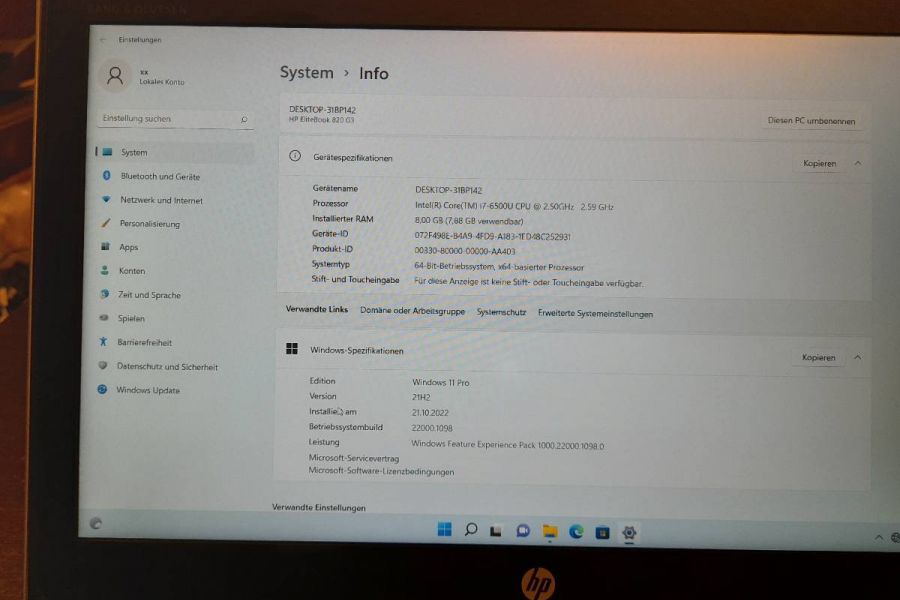 HP Elite book 820 G3 13 Zoll Bildschirm 8 GB RAM 250 Gigabyte Festplat - Bild 5