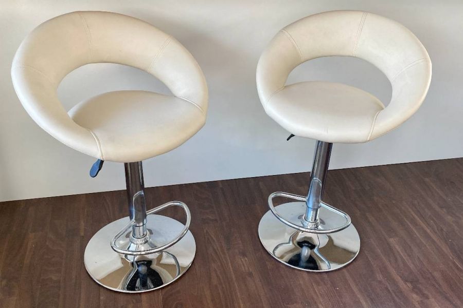 2x Barhocker cremefarben/beige | höhenverstellbar - Bild 1