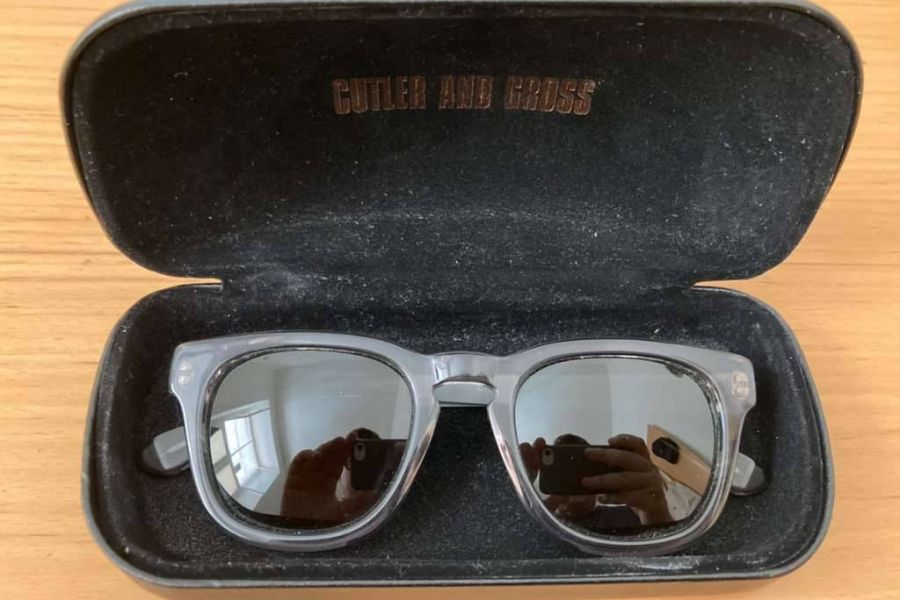 Cutler and Gross of London Sonnenbrille grau mit Etui - Bild 1