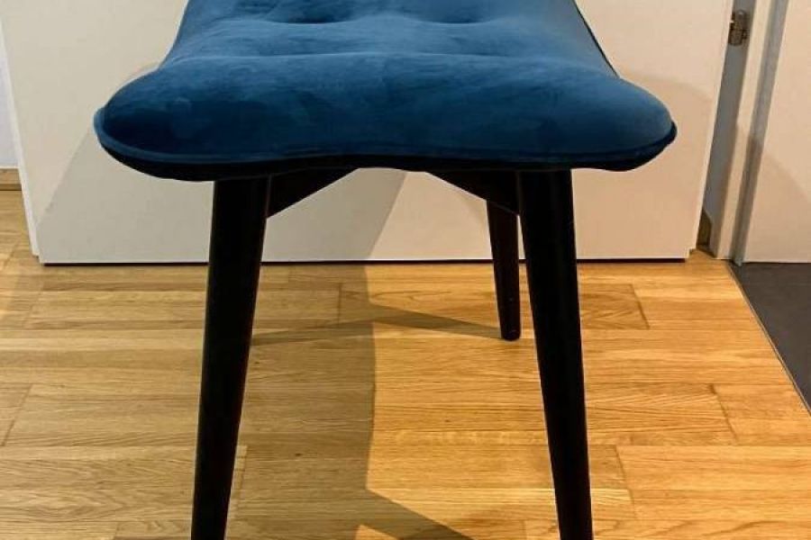 Hocker Black Vicky Velvet Petrol - Bild 3