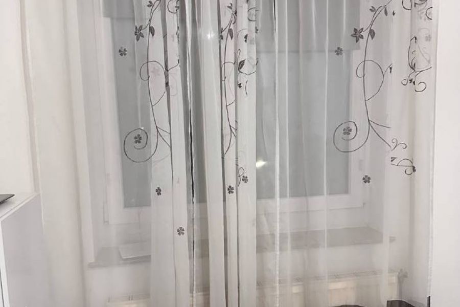 3 Vorhänge Grau/ Weiß - Bild 1