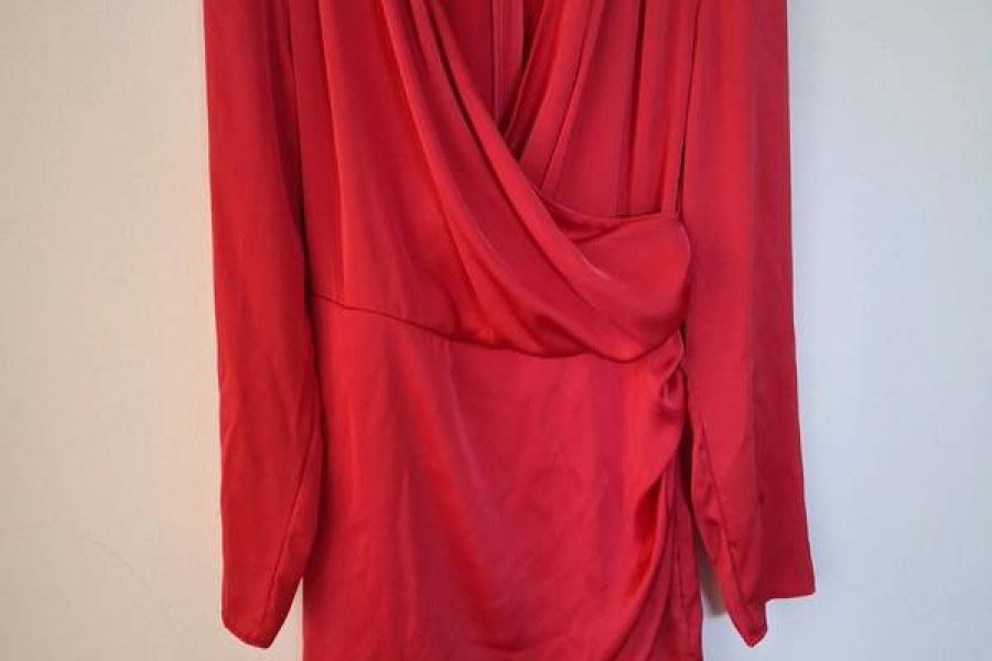 Rotes Wickeloptik Kleid Gr. S neu - Bild 1