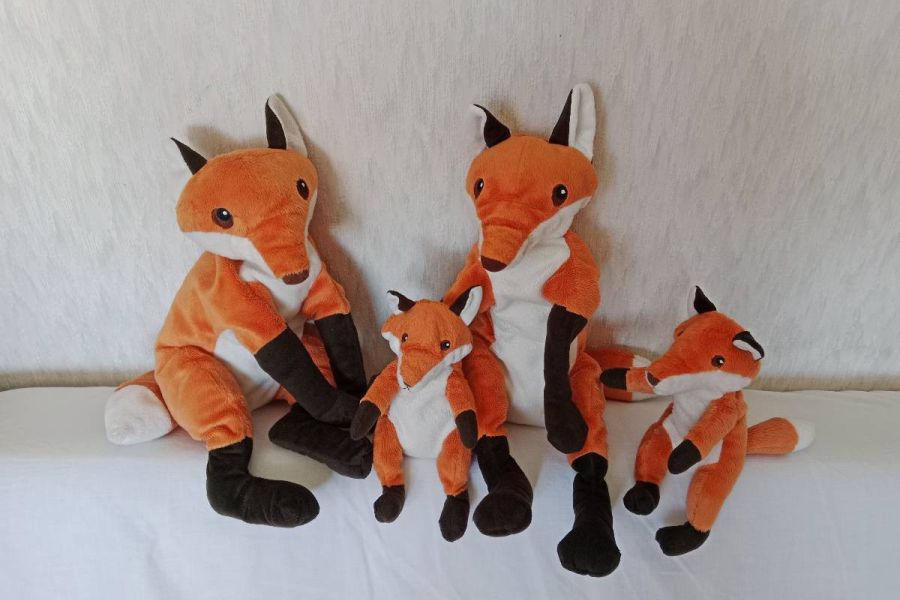 4 Teiliges Stofftier Füchse Set (Mutter, Vater,2 Kinder),FIXPREIS 40€ - Bild 2