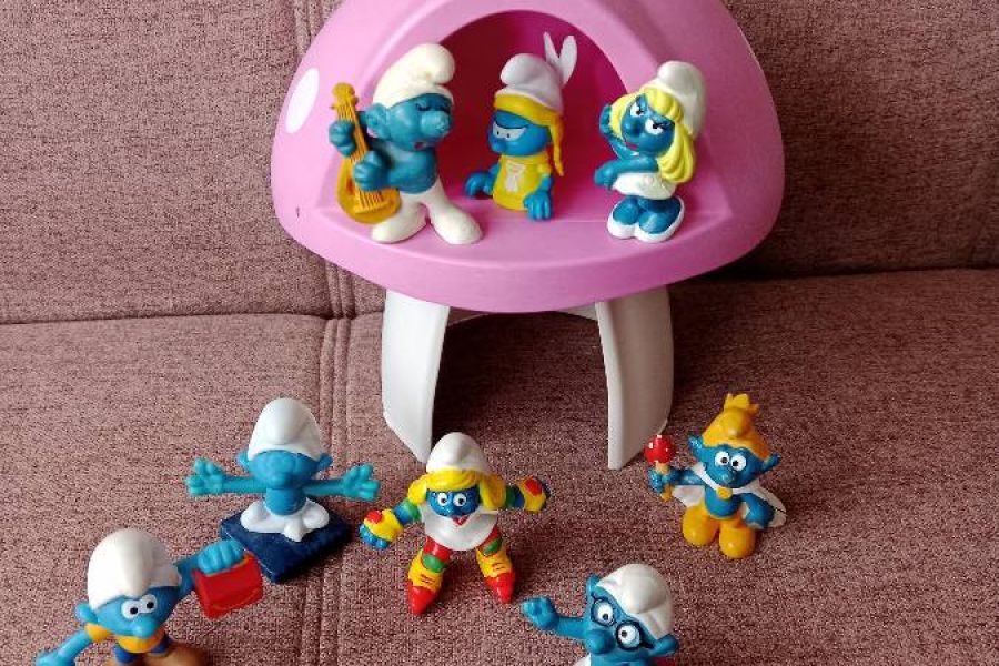 Schlümpfe Set mit Pilz Haus, FIXPREIS 25€ /NUR SELBSTABHOLUNG,23 Bez. - Bild 2