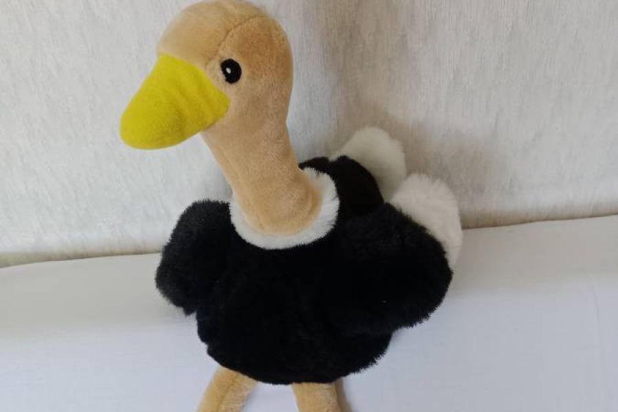Große Handpuppe /Therapiepuppe Vogelstrauß, von Kopf bis Fussende 50cm - Bild 2