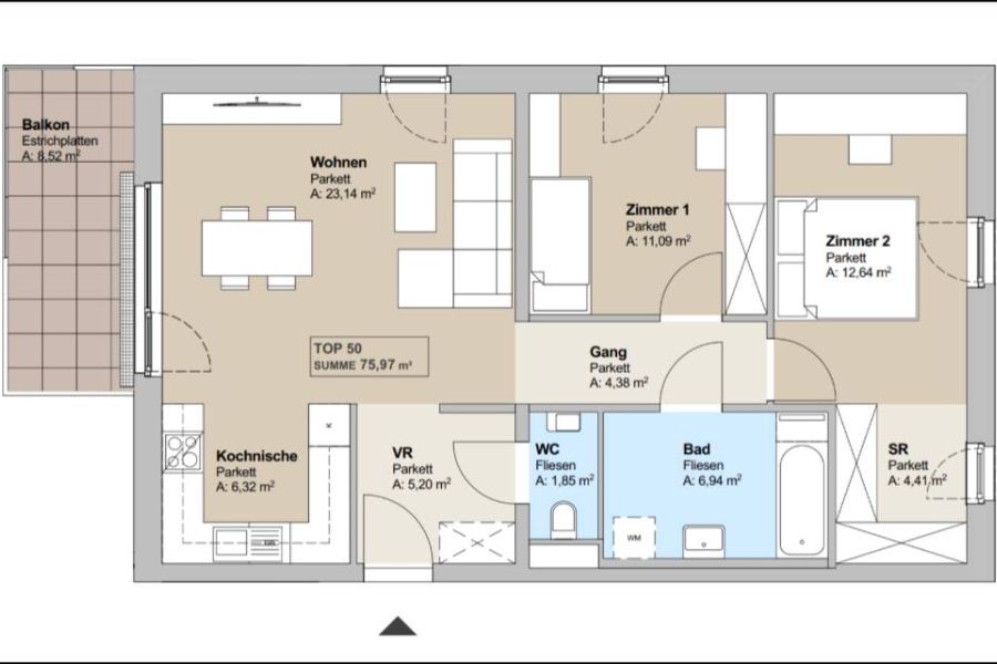 MÖBLIERTE 3 ZIMMER WOHNUNG mit Balkon | DAS KREMSERBERG | MÖBLIERT - Bild 5